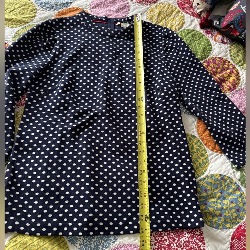 Boden Aria Jersey Jacquard Top Navy Ivory Spot Size 8 - Picture 9 of 14